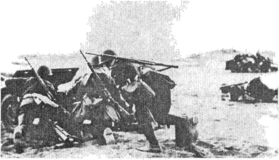 Батарея польских противотанковых 37-мм орудий на огневых позициях. Битва на Бзуре