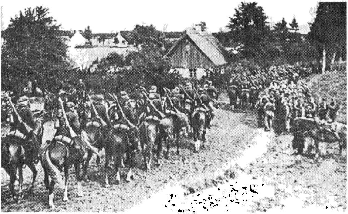 Кавалерийские части армии «Краков» отходят к реке Сан