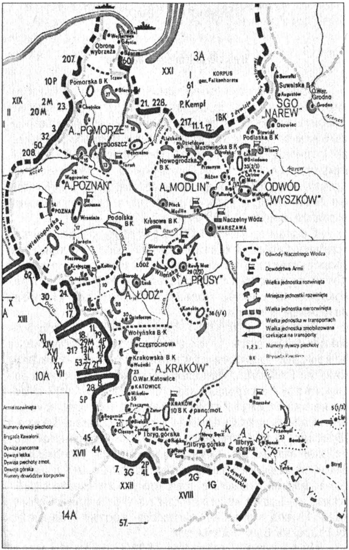 Дислокация немецких и польских войск 01.09.1939 г