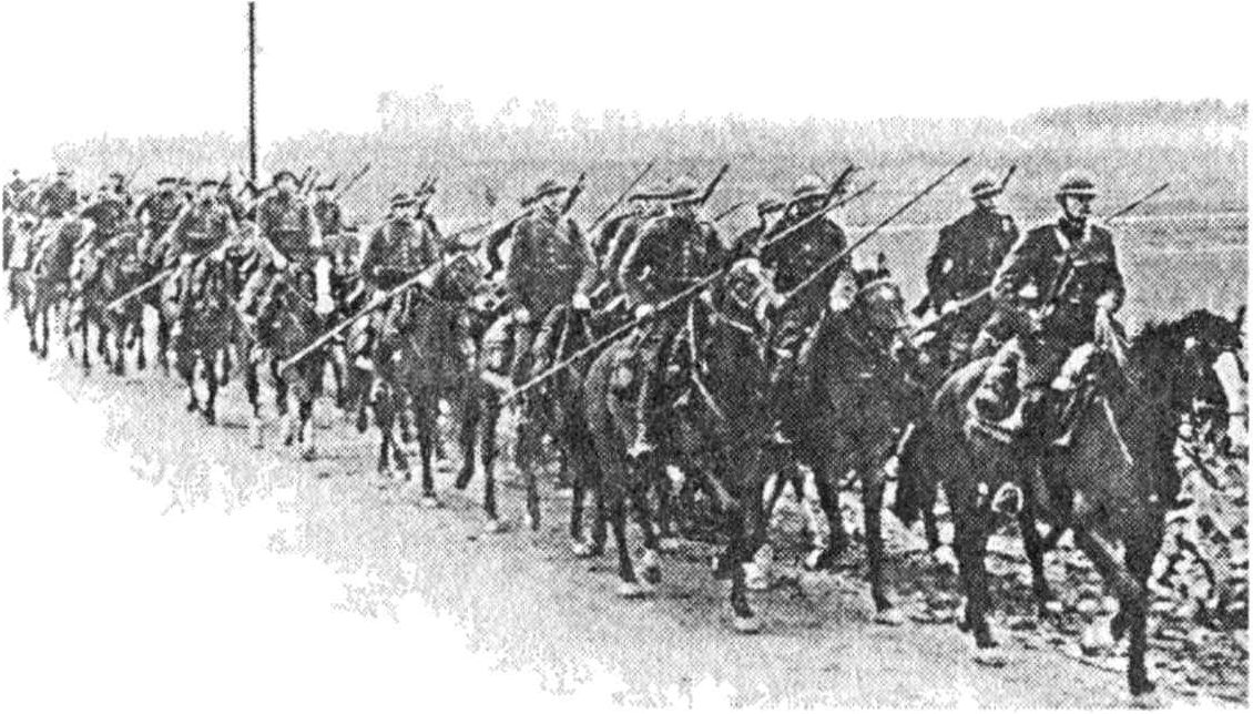 Эскадрон польских улан на марше. Отдельная оперативная группа «Нарев»