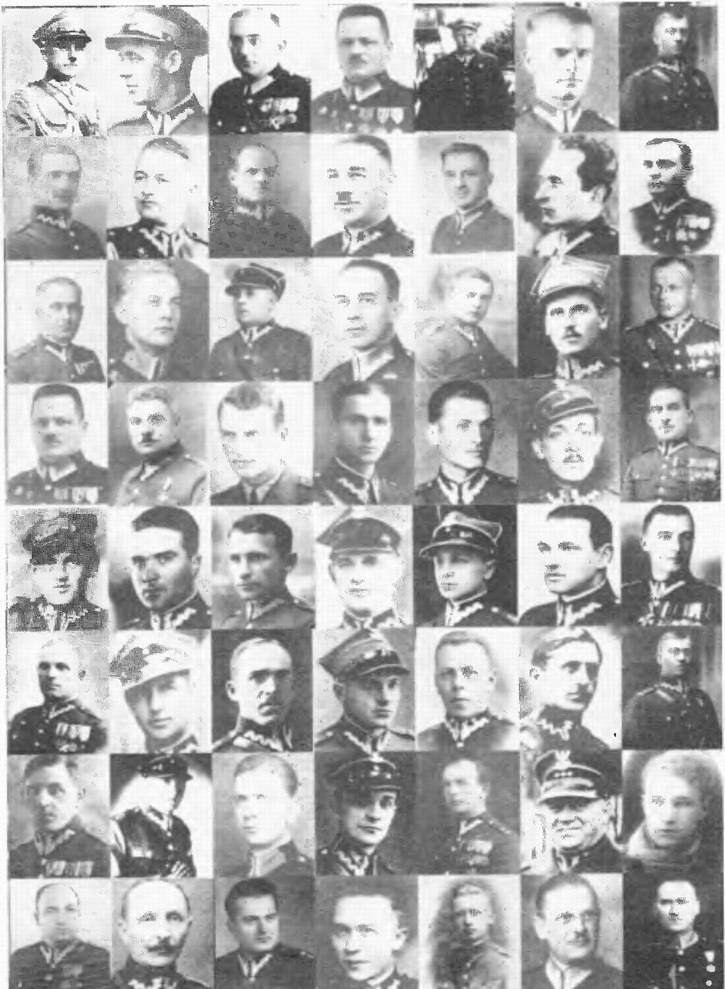 Фрагмент монтажа фотографии умерщвленных польских военнопленных из экспозиции Катынского музея в Варшаве