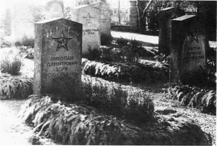 Могила Н.Д. Зори на Восточном кладбище рядового состава Советской Армии в Лейпциге